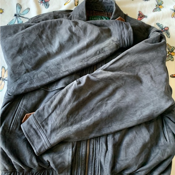 Vintage Overland Silverado Leather Bomber Jacket Blanket Lined Wool Pilot Flight - Picture 6 of 15